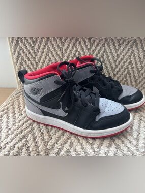 Jordan Kids Black, Gray & Red High-Top Sneakers